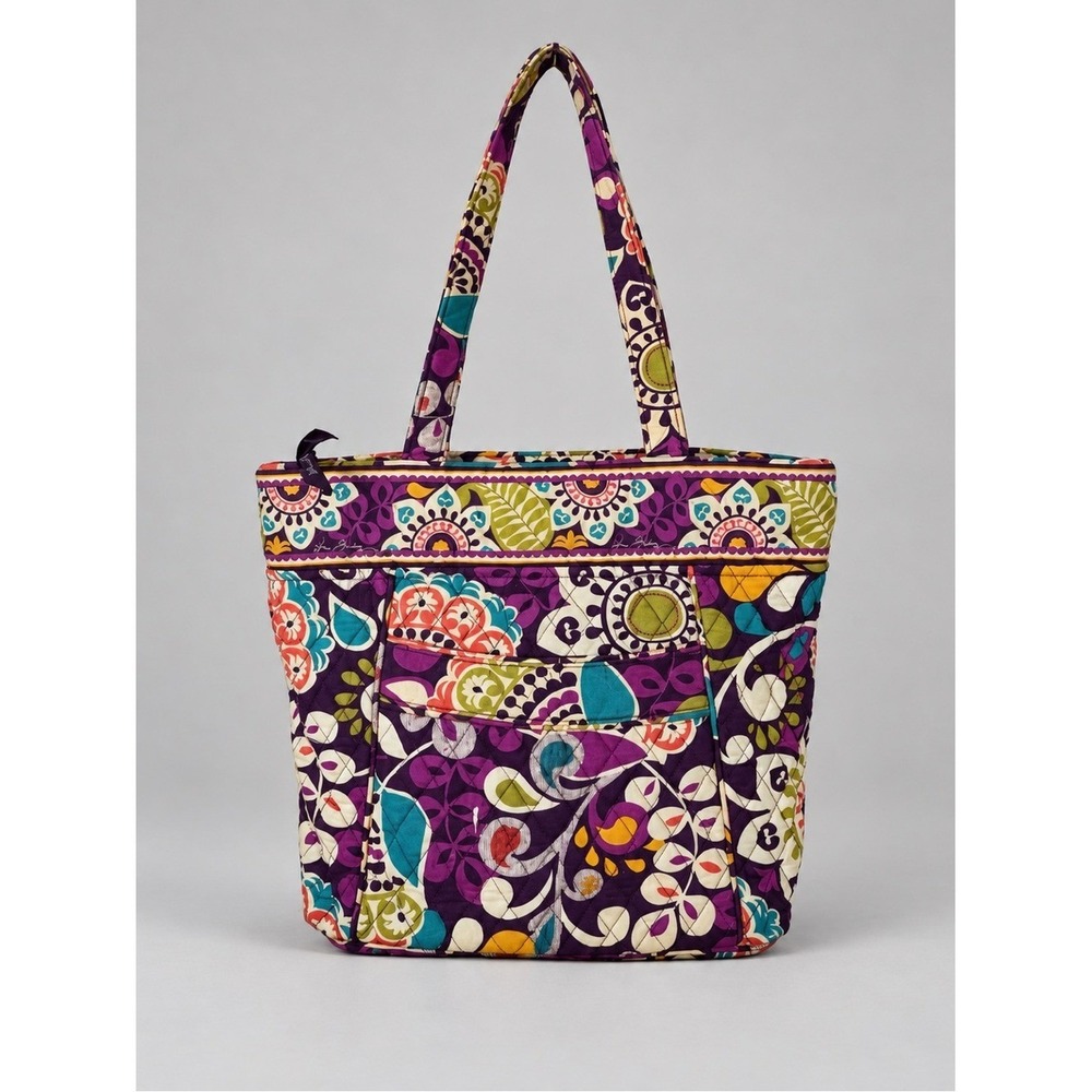 Vera Bradley Plum Crazy Shoulder Bag Tote Purse Quilted Retired Bohemian